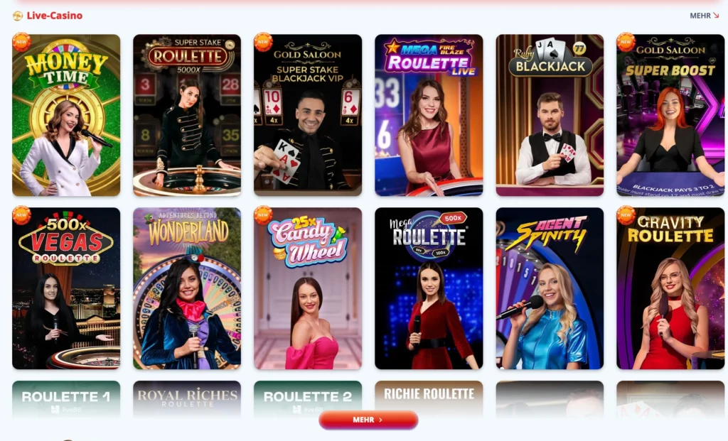 Tischspiele: Roulette, Blackjack, Baccarat